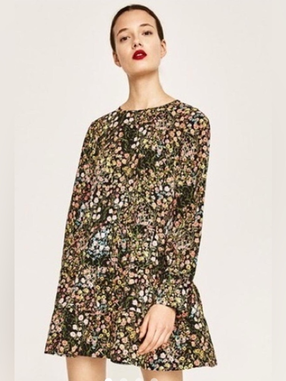 ZARA FLORAL PLAYSUIT, BACK ZIP  AND TIE